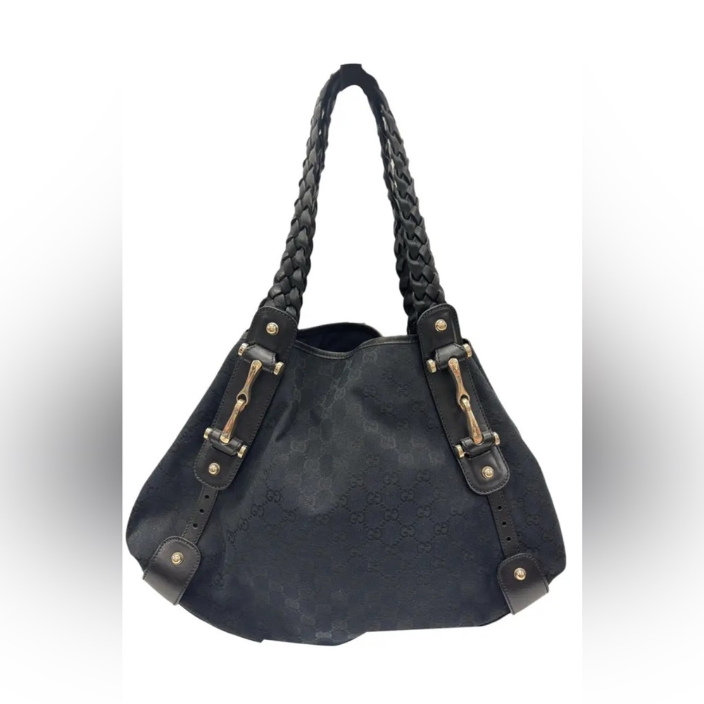 Gucci Black GG Pattern Shoulder Bag